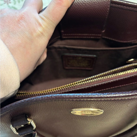 Coach Metallic Oxblood Garnet Margot Leather Satchel - Picture 12 of 16